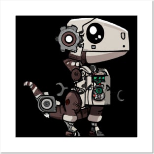 Steampunk Kawaii Dragon Robot Posters and Art